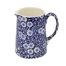 Burleigh Blue Calico Creamer / Tankard Tea Wares