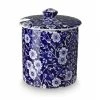 Burleigh Blue Calico Covered Sugar Pot / Jam Pot