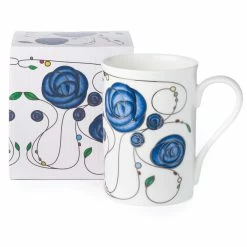 Pippins Tea Company Inc. Tea Wares Mug; McIntosh Rose Blue, By McIntosh