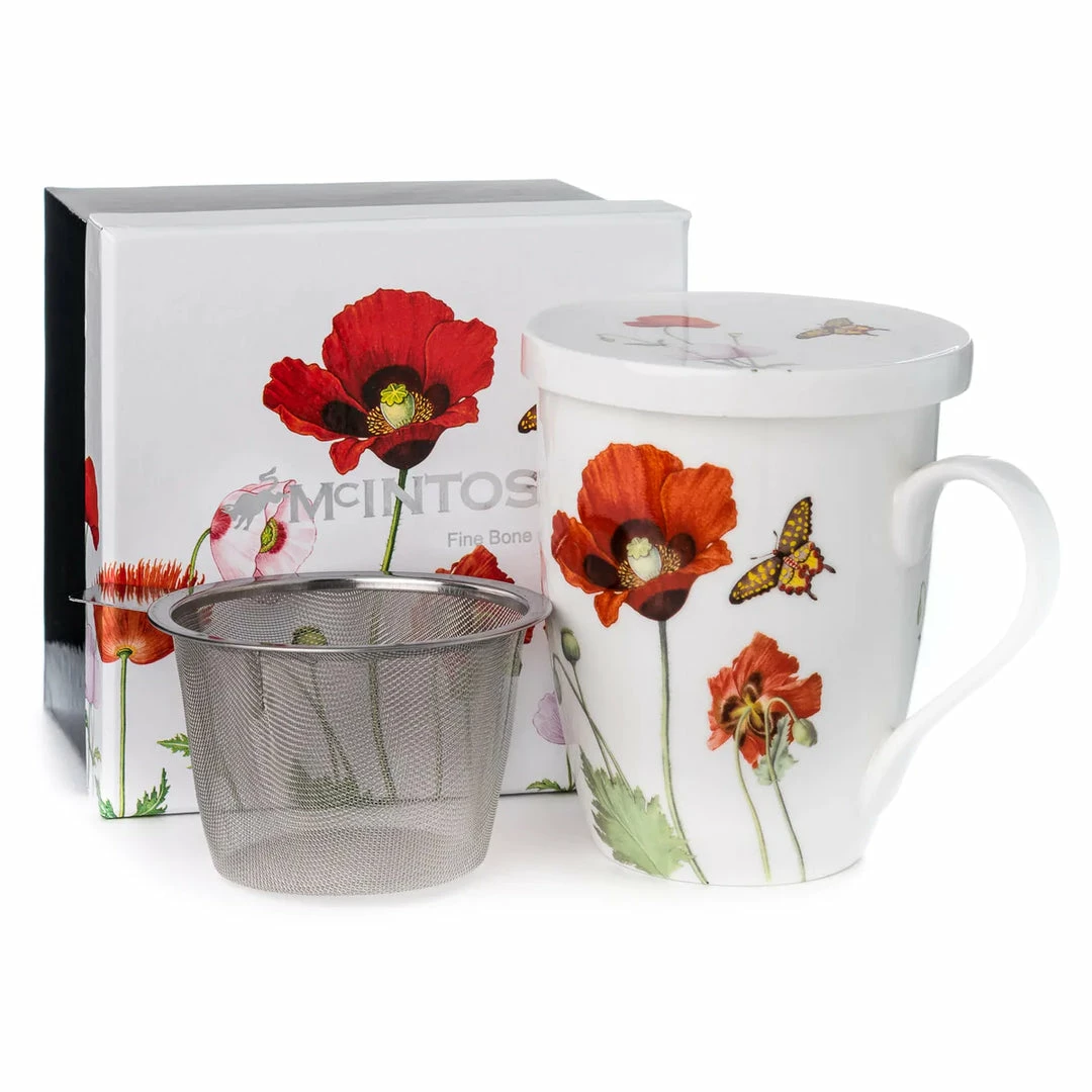Cheap π Pippins Tea Company Inc. Mug; Tea Mug With Infuser And Lid, Poppies By McIntosh Tea Wares π₯° 2 Pippins Tea Company Inc. Mug; Tea Mug With Infuser And Lid, Poppies By McIntosh Tea Wares