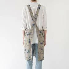 Pippins Tea Company Inc. General Store Apron, Linen Crossback, Natural Eucalyptus