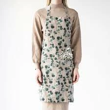 Pippins Tea Company Inc. General Store Apron, Linen Crossback, Natural Eucalyptus