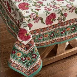 Pippins Tea Company Inc. General Store Tablecloth, Foliage Avanti Ivory, 60" X 60"