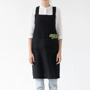 Pippins Tea Company Inc. General Store Apron, Linen Crossback, Black