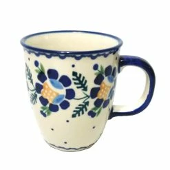 Tea Wares Boleslawiec Polish Pottery - Blue Daisy Mug