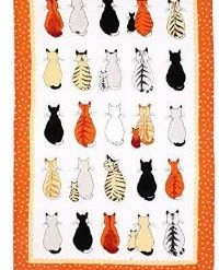 Tea Towel, Cats In Waiting By Ulster Weavers General Store