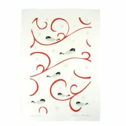 Raingoose Tea Towel, Rain Goose, Linen, Chickadee On White