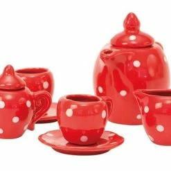Pippins Tea Company Inc. Children's Tea Set, Moulin Roty, Red Polka Dot