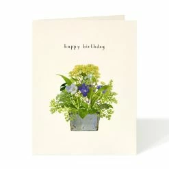 Pippins Tea Company Inc. General Store Card, Happy Birthday Flowers And Ferns