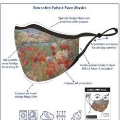 Pippins Tea RainCaper Re-usable Face Mask; Pink Paisley
