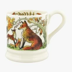 Tea Wares Emma Bridgewater 1/2 Pint Mug - In The Woods Foxes & Jay