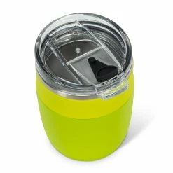 Pippins Tea Company Inc. Tea Wares Mug, Insulated Tumbler With Flip Top Lid, Green/Green