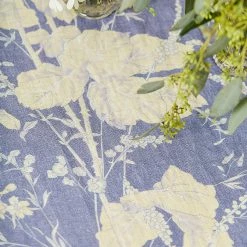 Tablecloth, April Cornell, Hemmingway Linen Blue RECTANGLE Tablecloth 54x90" Tablecloths & Runners