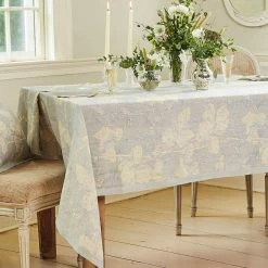 Tablecloth, April Cornell, Hemmingway Linen Grey RECTANGLE Tablecloth 54x90" Tablecloths & Runners