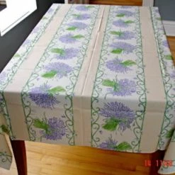 Pippins Tea Company Inc. General Store Tablecloth, Provence, Cream Lavender Rectangle