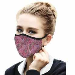 Pippins Tea RainCaper Re-usable Face Mask; Pink Paisley