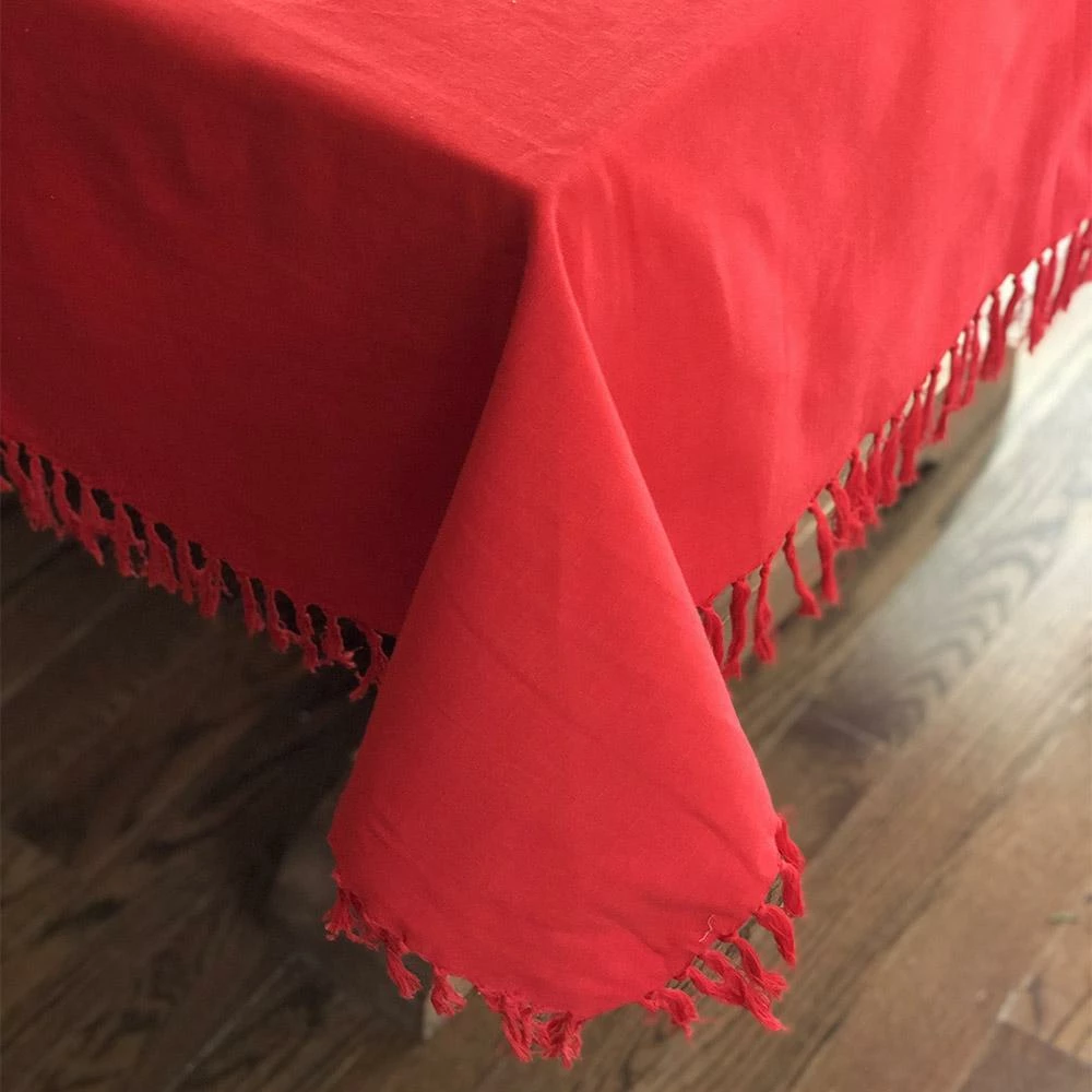 Buy π― Pippins Tea Company Inc. General Store Tablecloth, Red Tassel Hem 60x60" π 1 Pippins Tea Company Inc. General Store Tablecloth, Red Tassel Hem 60x60"