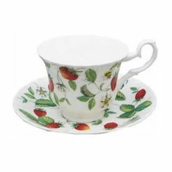 Pippins Tea Company Inc. Roy Kirkham Alpine Strawberry Teacup Cup & Saucer Tea Wares