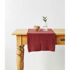 Pippins Tea Company Inc. Table Runner, Red Pear, Linen