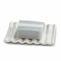 Pippins Tea Company Inc. Soap Dish, Ridged White