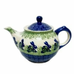 Pippins Tea Company Inc. Boleslawiec Polish Pottery - Spring Bunny Morning Teapot