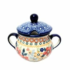 Boleslawiec Polish Pottery - Summer Garden Creamer & Sugar Bowl Set Tea Wares