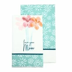 Pippins Tea Company Inc. Tea Towel, Mom: Love You Mom, Set Of 2