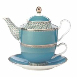 Pippins Tea Company Inc. Classic Silk Road Aqua Teapot With Infuser