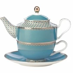 Pippins Tea Company Inc. Classic Silk Road Aqua Tea For One With Infuser Tea Wares