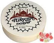 Pippins Tea Company Inc. Sultan's Turkish Delight Rose & Lemon ~ Wooden Drum Presentation Box Sweet Shop
