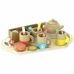 Pippins Tea Company Inc. Childrens Tea Set, 21 Pc Wooden Tea Set